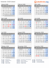Kalender 2028 mit Ferien und Feiertagen Island