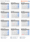 Kalender 2028 mit Ferien und Feiertagen Apulien