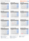 Kalender 2028 mit Ferien und Feiertagen Sardinien