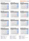 Kalender 2028 mit Ferien und Feiertagen Kolumbien