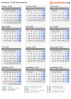 Kalender 2028 mit Ferien und Feiertagen Nordmazedonien