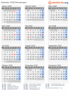 Kalender 2028 mit Ferien und Feiertagen Montenegro
