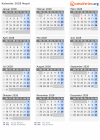 Kalender 2028 mit Ferien und Feiertagen Nepal