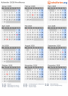 Kalender 2028 mit Ferien und Feiertagen Nordkorea