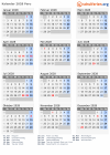 Kalender 2028 mit Ferien und Feiertagen Peru