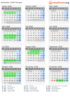 Kalender 2028 mit Ferien und Feiertagen Aargau