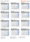 Kalender 2028 mit Ferien und Feiertagen Glarus