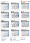 Kalender 2028 mit Ferien und Feiertagen Tessin