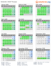 Kalender 2028 mit Ferien und Feiertagen Thurgau