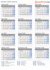 Kalender 2028 mit Ferien und Feiertagen Tansania