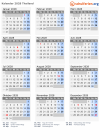 Kalender 2028 mit Ferien und Feiertagen Thailand