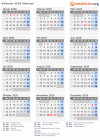 Kalender 2029 mit Ferien und Feiertagen Albanien