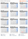 Kalender 2029 mit Ferien und Feiertagen Tasmanien