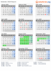 Kalender 2029 mit Ferien und Feiertagen Bayern