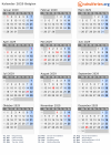 Kalender 2029 mit Ferien und Feiertagen Belgien