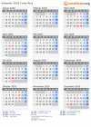 Kalender 2029 mit Ferien und Feiertagen Costa Rica