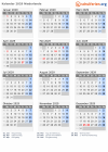 Kalender 2029 mit Ferien und Feiertagen Niederlande