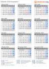 Kalender 2029 mit Ferien und Feiertagen Kirgisistan