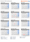 Kalender 2029 mit Ferien und Feiertagen Liechtenstein