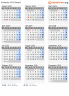 Kalender 2029 mit Ferien und Feiertagen Nepal