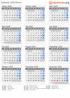 Kalender 2029 mit Ferien und Feiertagen Glarus