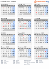 Kalender 2029 mit Ferien und Feiertagen Schweiz