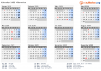 Kalender 2029 mit Ferien und Feiertagen Nidwalden