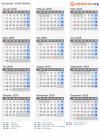 Kalender 2029 mit Ferien und Feiertagen Wallis