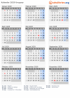 Kalender 2029 mit Ferien und Feiertagen Uruguay