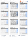 Kalender 2030 mit Ferien und Feiertagen Australisches Hauptstadtterritorium
