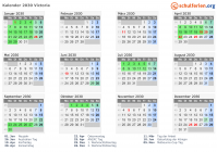 Kalender 2030 mit Ferien und Feiertagen Victoria