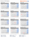 Kalender 2030 mit Ferien und Feiertagen Belgien