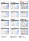 Kalender 2030 mit Ferien und Feiertagen Belize