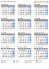 Kalender 2030 mit Ferien und Feiertagen Bolivien