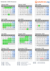 Kalender 2030 mit Ferien und Feiertagen Bremen