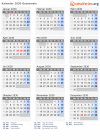 Kalender 2030 mit Ferien und Feiertagen Guatemala