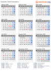 Kalender 2030 mit Ferien und Feiertagen Kolumbien