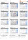 Kalender 2030 mit Ferien und Feiertagen Nordmazedonien