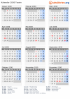 Kalender 2030 mit Ferien und Feiertagen Tessin