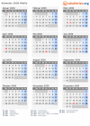 Kalender 2030 mit Ferien und Feiertagen Wallis