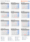 Kalender 2030 mit Ferien und Feiertagen Spanien