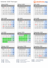 Kalender 2030 mit Ferien und Feiertagen Thüringen