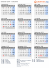 Kalender 2030 mit Ferien und Feiertagen Tschechien