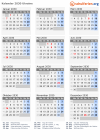 Kalender 2030 mit Ferien und Feiertagen Ukraine