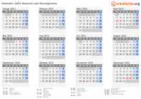 Kalender 2031 mit Ferien und Feiertagen Bosnien und Herzegowina