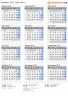 Kalender 2031 mit Ferien und Feiertagen Costa Rica
