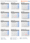 Kalender 2031 mit Ferien und Feiertagen Mecklenburg-Vorpommern