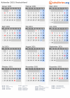 Kalender 2031 mit Feiertagen