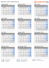 Kalender 2031 mit Ferien und Feiertagen Niederlande