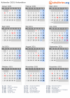 Kalender 2031 mit Ferien und Feiertagen Kolumbien